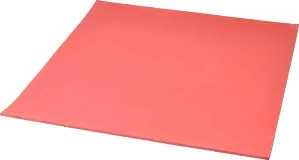 Made in USA - 12" Long, 12" Wide, 1/8" Thick, Buna-N Rubber Foam Sheet - 50 to 60 Durometer, Red, -20 to 180°F, 1,000 to 1,200 psi Tensile Strength, Stock Length - Eagle Tool & Supply