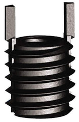 Jergens - #6-32 Internal, 5/16-18 External, UNC, 7.8mm Insert Length, Extra Heavy Duty Keylocking Thread Inserts - Carbon Steel, Zinc Phosphate Finish, Grade C1215, 2B Internal Class of Fit, 2A External Class of Fit, Use Tool 215-064731 - Eagle Tool & Supply