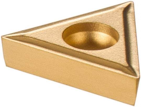 Parlec - TCMT110815 P Grade TT Carbide Boring Insert - TiN/TiC/TiN Finish, 60° Triangle, 7° Relief Angle, 1/4" Inscr Circle, 0.094" Thick, 0.008" Corner Radius - Eagle Tool & Supply