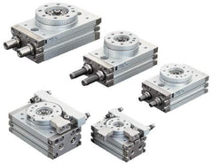 SMC PNEUMATICS - 60mm Table Diam x 18mm Piston Diam Rotary Actuator Table - 14 to 145 psi, 33.05 LBF Radial Load, 30.8 LBS Thrust Load Up, 30.8 LBS Thrust Load Down, M5x0.8 Port, 117mm Long x 65mm Wide x 37mm High - Eagle Tool & Supply