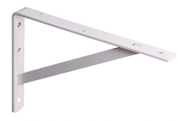 Knape & Vogt - 1,000 Lb Capacity, White Finish, L-Bracket - 20" Long, 13.1" High - Eagle Tool & Supply