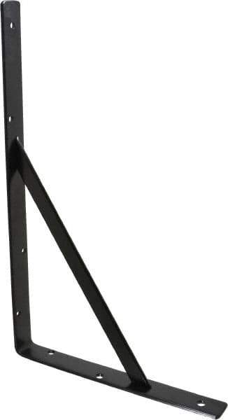 Knape & Vogt - 1,000 Lb Capacity, Black Epoxy Coated, L-Bracket - 16" Long, 10" High - Eagle Tool & Supply