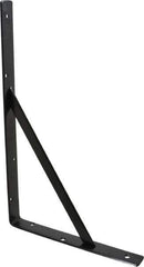 Knape & Vogt - 1,000 Lb Capacity, Black Epoxy Coated, L-Bracket - 16" Long, 10" High - Eagle Tool & Supply