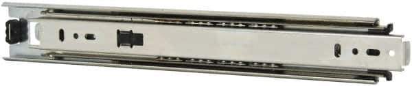 Knape & Vogt - 12" Slide Length, 12" Travel Length, Steel Precision Drawer Slide - 1/2" Wide, 1-13/16" High, 100 Lb Capacity at Full Extension, Chrome Finish - Eagle Tool & Supply
