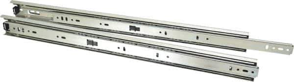 Knape & Vogt - 20" Slide Length, 20" Travel Length, Steel Precision Drawer Slide - 1/2" Wide, 1-13/16" High, 100 Lb Capacity at Full Extension, Chrome Finish - Eagle Tool & Supply