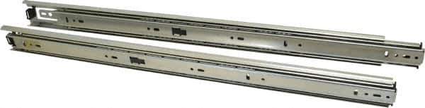 Knape & Vogt - 22" Slide Length, 22" Travel Length, Steel Precision Drawer Slide - 1/2" Wide, 1-13/16" High, 100 Lb Capacity at Full Extension, Chrome Finish - Eagle Tool & Supply