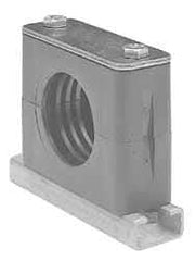 HYDAC - 3.46" Wide x 2.83" High x 1.18" Deep, Polypropylene Standard Duty C-Rail Mount Vibration-Control Clamp - Carbon Steel Plate, Mount with C-Rail Nuts, Top plates, Clamp Pairs, and Bolts - Eagle Tool & Supply