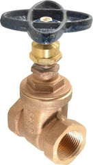NIBCO - 1" Pipe, Class 150, Threaded Bronze Solid Wedge Stem Gate Valve - 300 WOG, 150 WSP, Screw-In Bonnet - Eagle Tool & Supply