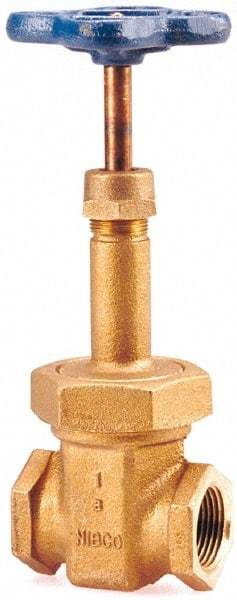 NIBCO - 3/8" Pipe, Class 150, Threaded Bronze Solid Wedge Rising Stem Gate Valve - 300 WOG, 150 WSP, Bolted Bonnet - Eagle Tool & Supply