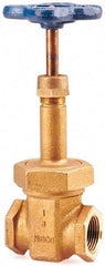 NIBCO - 3/8" Pipe, Class 150, Threaded Bronze Solid Wedge Rising Stem Gate Valve - 300 WOG, 150 WSP, Bolted Bonnet - Eagle Tool & Supply