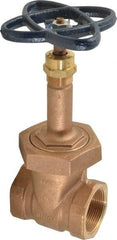 NIBCO - 1-1/2" Pipe, Class 150, Threaded Bronze Solid Wedge Rising Stem Gate Valve - 300 WOG, 150 WSP, Bolted Bonnet - Eagle Tool & Supply