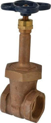 NIBCO - 2" Pipe, Class 150, Threaded Bronze Solid Wedge Rising Stem Gate Valve - 300 WOG, 150 WSP, Bolted Bonnet - Eagle Tool & Supply