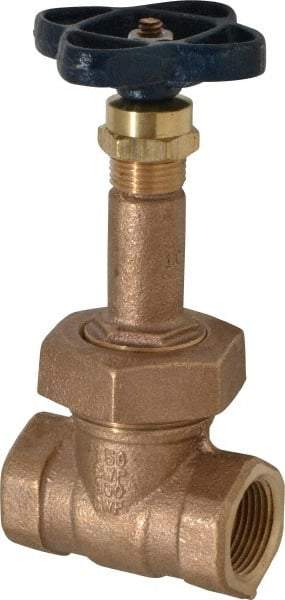 NIBCO - 3/4" Pipe, Class 150, Threaded Bronze Solid Wedge Rising Stem Gate Valve - 300 WOG, 150 WSP, Bolted Bonnet - Eagle Tool & Supply