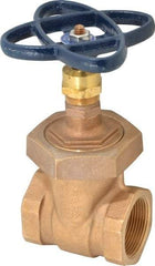 NIBCO - 1-1/2" Pipe, Class 150, Threaded Bronze Solid Wedge Stem Gate Valve - 300 WOG, 150 WSP, Union Bonnet - Eagle Tool & Supply