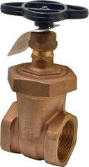NIBCO - 2" Pipe, Class 150, Threaded Bronze Solid Wedge Stem Gate Valve - 300 WOG, 150 WSP, Union Bonnet - Eagle Tool & Supply