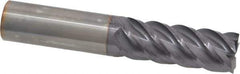 Niagara Cutter - 5/8", 1-5/8" LOC, 5/8" Shank Diam, 3-1/2" OAL, 5 Flute, Solid Carbide Square End Mill - Single End, TiAlN Finish, Spiral Flute, 45° Helix, Centercutting, Right Hand Cut, Right Hand Flute, Series S545 - Eagle Tool & Supply