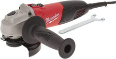 Milwaukee Tool - 4-1/2" Wheel Diam, 11,000 RPM, Corded Angle & Disc Grinder - 5/8-11 Spindle, 120 Volts, 7 Amps, Front Exhaust - Eagle Tool & Supply