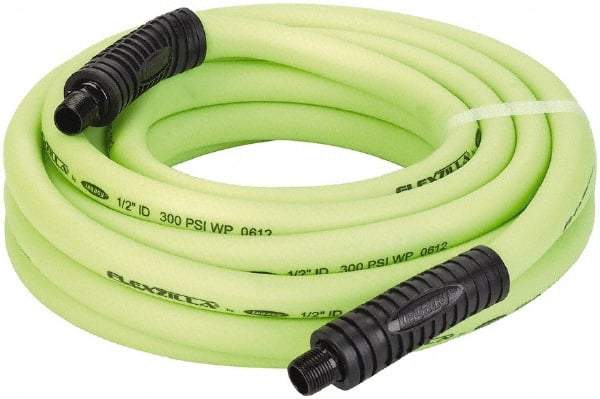 Legacy - 1/2" ID x 0.74" OD 25' Long Multipurpose Air Hose - MNPT x MNPT Ends, 300 Working psi, 140°, 3/8" Fitting, Green - Eagle Tool & Supply