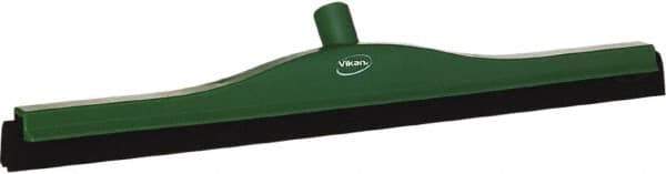 Vikan - 24" Foam Rubber Blade Bench Squeegee - Double Edge, Green, Plastic Holder - Eagle Tool & Supply