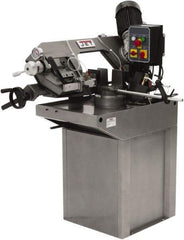 Jet - 7 x 7" Max Capacity, Manual Step Pulley Horizontal Bandsaw - 137 to 275 SFPM Blade Speed, 230 Volts, 45°, 3 Phase - Eagle Tool & Supply