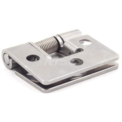 Opening Tension Butt With Spring Hinge: 6 Mounting Holes Stainless Steel, Plain Finish