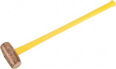 American Hammer - 12 Lb Head Nonsparking Hammer - 34" OAL, 31" Long Fiberglass Handle - Eagle Tool & Supply