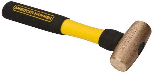 American Hammer - 2 Lb Head Nonsparking Mallet - 12" OAL, 11" Long Fiberglass Handle - Eagle Tool & Supply