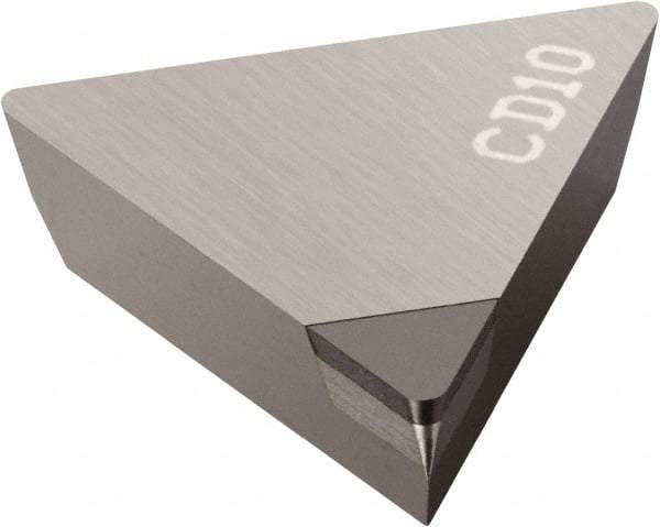 Sandvik Coromant - TPUN321 FP Grade CD10 Polycrystalline Diamond (PCD) Turning Insert - Uncoated, 60° Triangle, 3/8" Inscr Circle, 1/8" Thick, 1/64" Corner Radius - Eagle Tool & Supply