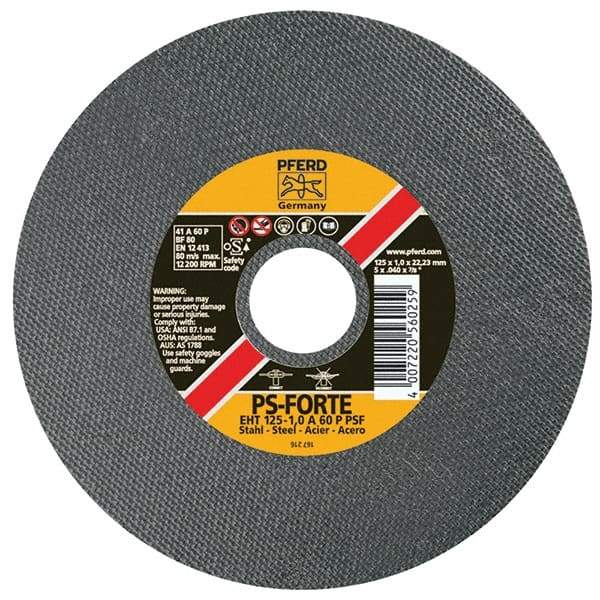 PFERD - 3" Aluminum Oxide Cutoff Wheel - 0.04" Thick, 3/8" Arbor, Use with Die Grinders - Eagle Tool & Supply