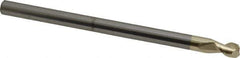 Accupro - 1/4", 3/8" LOC, 1/4" Shank Diam, 4" OAL, 2 Flute, Solid Carbide Square End Mill - Single End, ZrN Finish, Spiral Flute, 45° Helix, Centercutting, Right Hand Cut, Right Hand Flute - Eagle Tool & Supply