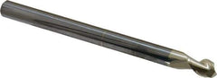 Accupro - 5/16", 7/16" LOC, 5/16" Shank Diam, 4" OAL, 2 Flute, Solid Carbide Square End Mill - Single End, ZrN Finish, Spiral Flute, 45° Helix, Centercutting, Right Hand Cut, Right Hand Flute - Eagle Tool & Supply
