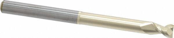 Accupro - 5/16", 7/16" LOC, 5/16" Shank Diam, 4" OAL, 2 Flute, Solid Carbide Square End Mill - Single End, ZrN Finish, Spiral Flute, 45° Helix, Centercutting, Right Hand Cut, Right Hand Flute - Eagle Tool & Supply