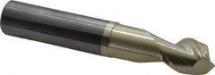 Accupro - 1/2", 5/8" LOC, 1/2" Shank Diam, 3" OAL, 2 Flute, Solid Carbide Square End Mill - Single End, ZrN Finish, Spiral Flute, 45° Helix, Centercutting, Right Hand Cut, Right Hand Flute - Eagle Tool & Supply