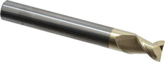 Accupro - 1/2", 5/8" LOC, 1/2" Shank Diam, 4" OAL, 2 Flute, Solid Carbide Square End Mill - Single End, ZrN Finish, Spiral Flute, 45° Helix, Centercutting, Right Hand Cut, Right Hand Flute - Eagle Tool & Supply