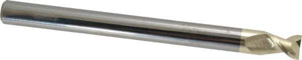 Accupro - 1/2", 5/8" LOC, 1/2" Shank Diam, 6" OAL, 2 Flute, Solid Carbide Square End Mill - Single End, ZrN Finish, Spiral Flute, 45° Helix, Centercutting, Right Hand Cut, Right Hand Flute - Eagle Tool & Supply