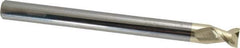 Accupro - 1/2", 5/8" LOC, 1/2" Shank Diam, 6" OAL, 2 Flute, Solid Carbide Square End Mill - Single End, ZrN Finish, Spiral Flute, 45° Helix, Centercutting, Right Hand Cut, Right Hand Flute - Eagle Tool & Supply