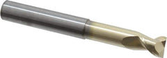 Accupro - 5/8", 3/4" LOC, 5/8" Shank Diam, 5" OAL, 2 Flute, Solid Carbide Square End Mill - Single End, ZrN Finish, Spiral Flute, 45° Helix, Centercutting, Right Hand Cut, Right Hand Flute - Eagle Tool & Supply