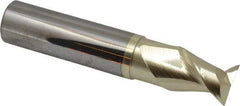Accupro - 3/4", 1" LOC, 3/4" Shank Diam, 4" OAL, 2 Flute, Solid Carbide Square End Mill - Single End, ZrN Finish, Spiral Flute, 45° Helix, Centercutting, Right Hand Cut, Right Hand Flute - Eagle Tool & Supply