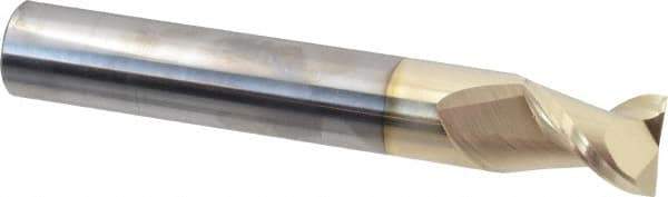 Accupro - 3/4", 1" LOC, 3/4" Shank Diam, 5" OAL, 2 Flute, Solid Carbide Square End Mill - Single End, ZrN Finish, Spiral Flute, 45° Helix, Centercutting, Right Hand Cut, Right Hand Flute - Eagle Tool & Supply