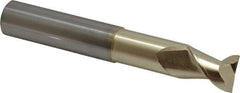 Accupro - 3/4", 1" LOC, 3/4" Shank Diam, 5" OAL, 2 Flute, Solid Carbide Square End Mill - Single End, ZrN Finish, Spiral Flute, 45° Helix, Centercutting, Right Hand Cut, Right Hand Flute - Eagle Tool & Supply