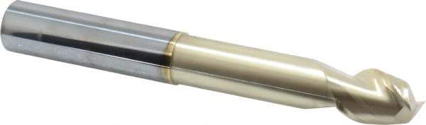 Accupro - 3/4", 1" LOC, 3/4" Shank Diam, 6" OAL, 2 Flute, Solid Carbide Square End Mill - Single End, ZrN Finish, Spiral Flute, 45° Helix, Centercutting, Right Hand Cut, Right Hand Flute - Eagle Tool & Supply