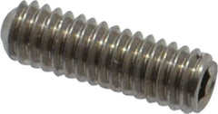 Value Collection - M2.5x0.45 Metric Coarse, 8mm OAL, Cup Point Set Screw - Grade 18-8 & Austenitic A2 Stainless Steel, 1.3mm Key - Eagle Tool & Supply