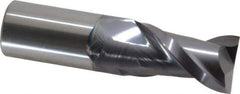 Accupro - 1", 1-3/4" LOC, 1" Shank Diam, 4" OAL, 2 Flute, Solid Carbide Square End Mill - Single End, AlTiN Finish, Spiral Flute, 40° Helix, Centercutting, Right Hand Cut, Right Hand Flute - Eagle Tool & Supply