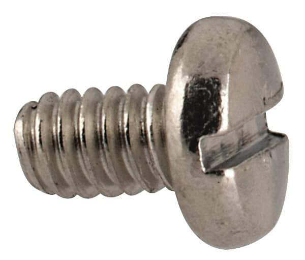 Value Collection - M2x0.40 Metric Coarse, 3mm Length Under Head Slotted Drive Machine Screw - Pan Head, Grade 18-8 & A2 Stainless Steel, Uncoated, Without Washer - Eagle Tool & Supply