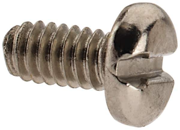 Value Collection - M2x0.40 Metric Coarse, 4mm Length Under Head Slotted Drive Machine Screw - Pan Head, Grade 18-8 & A2 Stainless Steel, Uncoated, Without Washer - Eagle Tool & Supply