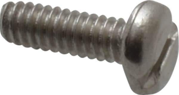 Value Collection - M2x0.40 Metric Coarse, 6mm Length Under Head Slotted Drive Machine Screw - Pan Head, Grade 18-8 & A2 Stainless Steel, Uncoated, Without Washer - Eagle Tool & Supply