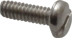 Value Collection - M2x0.40 Metric Coarse, 6mm Length Under Head Slotted Drive Machine Screw - Pan Head, Grade 18-8 & A2 Stainless Steel, Uncoated, Without Washer - Eagle Tool & Supply