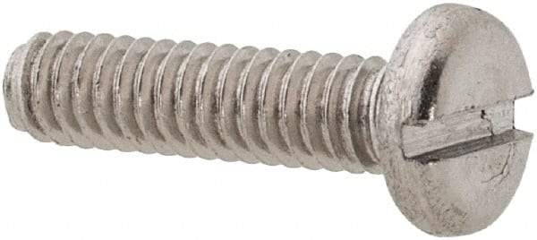 Value Collection - M2x0.40 Metric Coarse, 8mm Length Under Head Slotted Drive Machine Screw - Pan Head, Grade 18-8 & A2 Stainless Steel, Uncoated, Without Washer - Eagle Tool & Supply