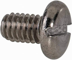 Value Collection - M2.5x0.45 Metric Coarse, 4mm Length Under Head Slotted Drive Machine Screw - Pan Head, Grade 18-8 & A2 Stainless Steel, Uncoated, Without Washer - Eagle Tool & Supply