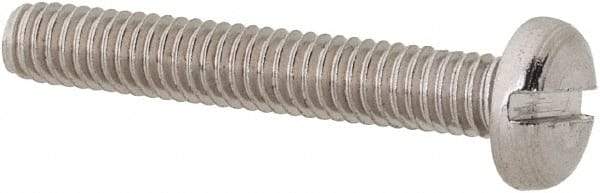 Value Collection - M2.5x0.45 Metric Coarse, 16mm Length Under Head Slotted Drive Machine Screw - Pan Head, Grade 18-8 & A2 Stainless Steel, Uncoated, Without Washer - Eagle Tool & Supply